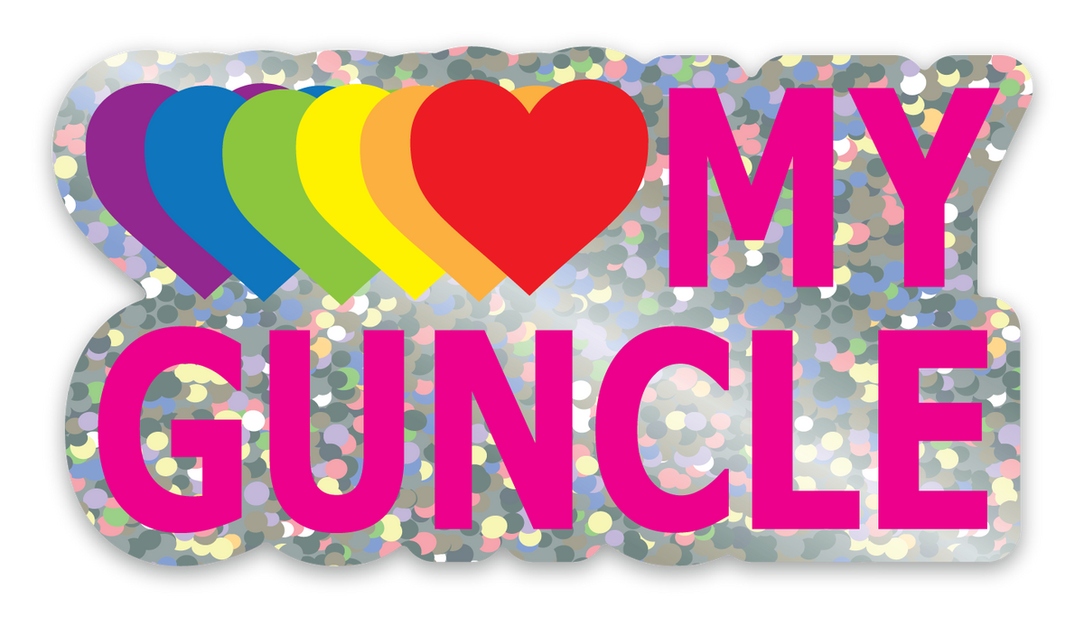 Love My Guncle Glitter Vinyl Sticker