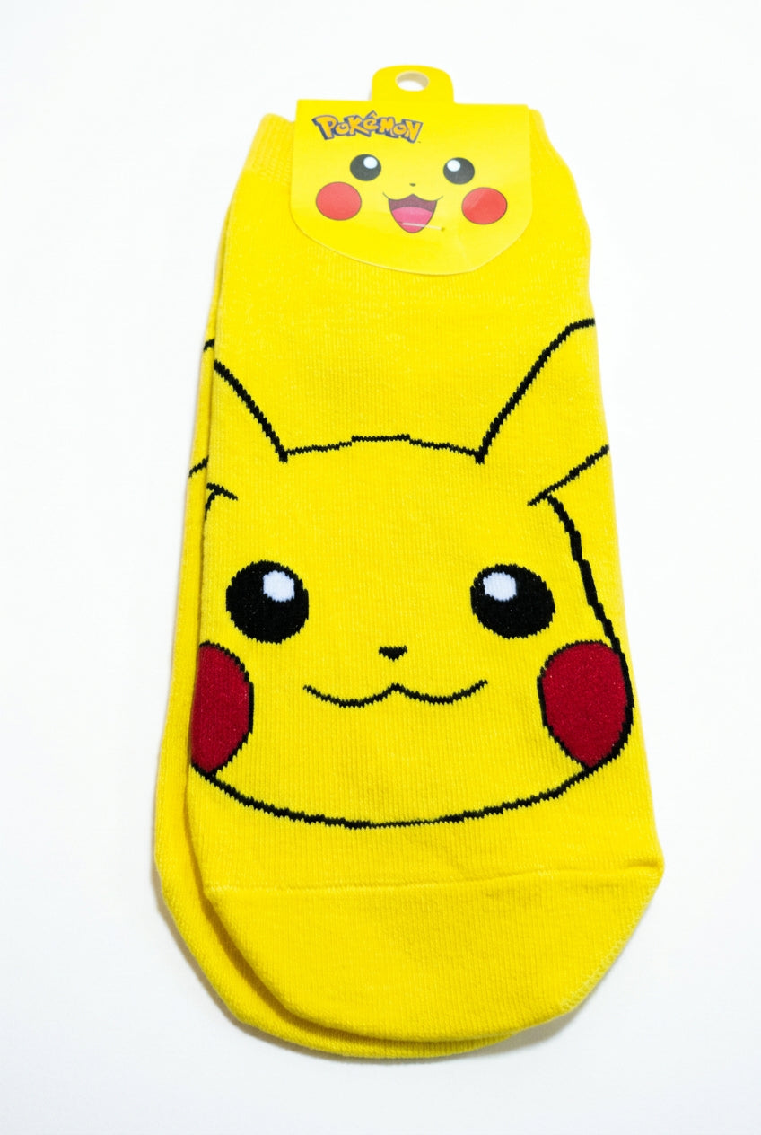 Pokemon Pikachu Face Kid's Ankle Socks Yellow