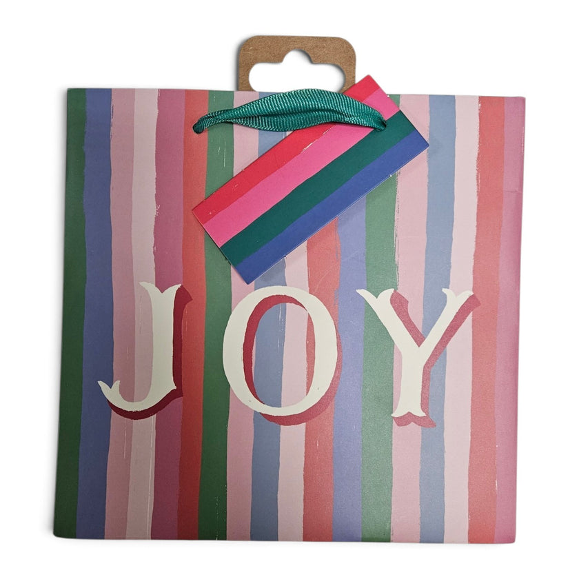 Joy Stripes Christmas Small Gift Bag