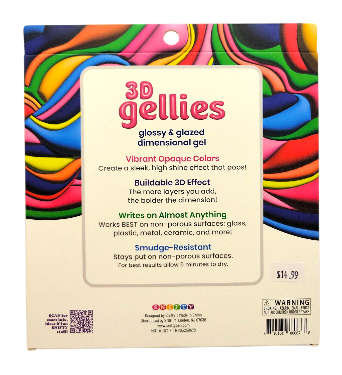 3D Gellies 12 Glossy Gel Pens
