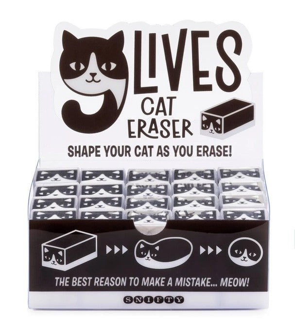 9 Lives Cat Eraser