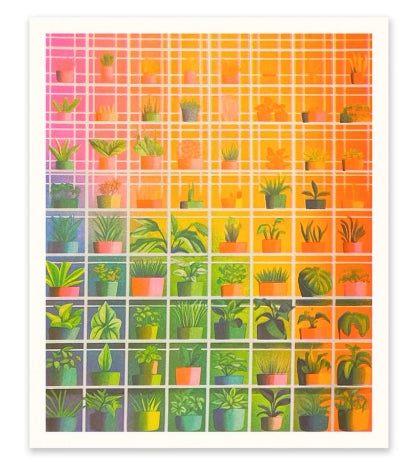 Abstract Glasshouse Risograph Print 12"x10"
