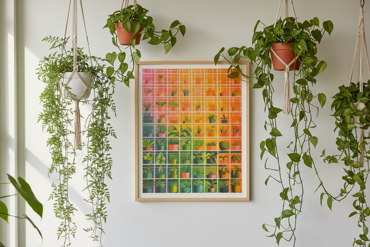 Abstract Glasshouse Risograph Print 12"x10"