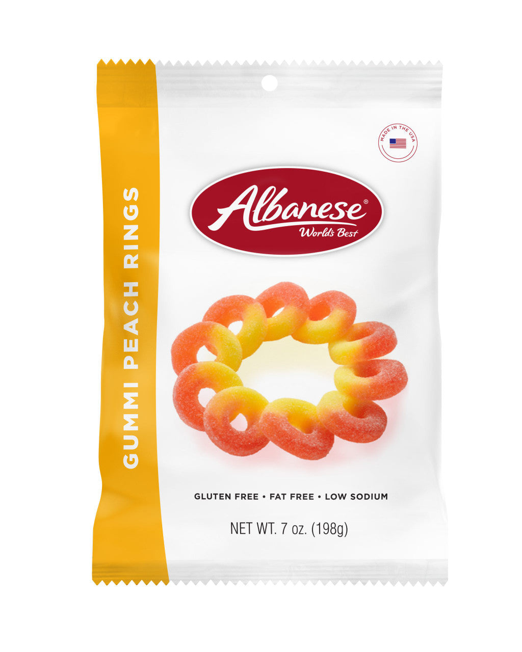 Albanese Gummi Peach Rings 7 oz