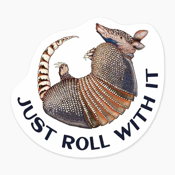 Armadillo Roll With It Sticker