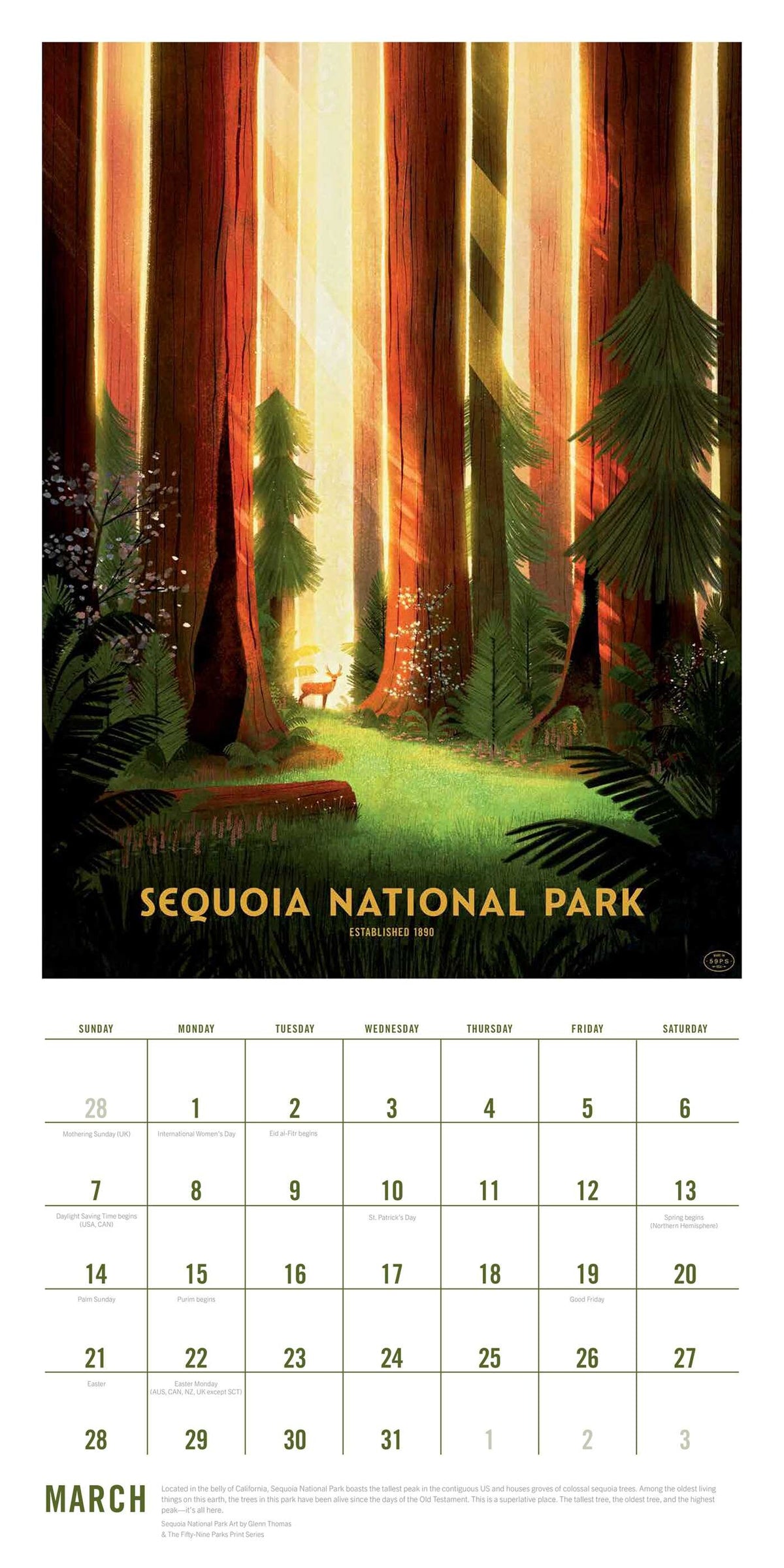Art Of The National Parks 2027 Wall Calendar