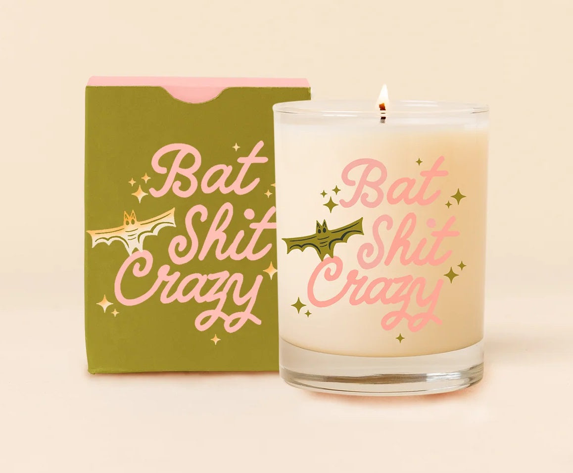 Bat Shit Crazy Glass Candle