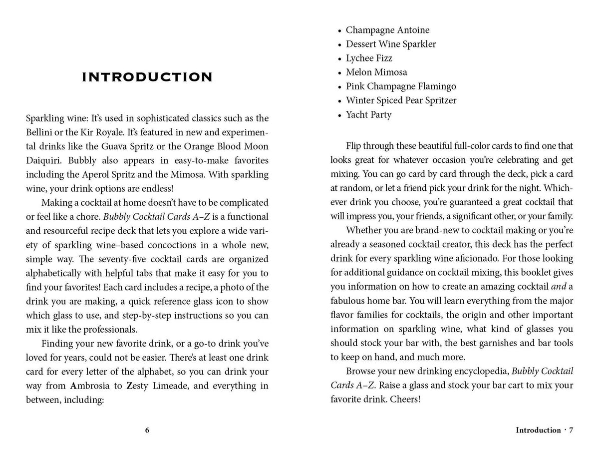 Bubbly Drink Recipe Dictionary Deck