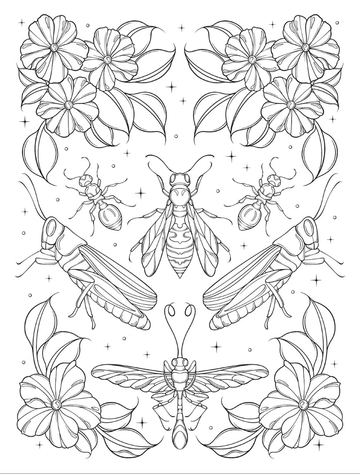 Bugs & Blooms A Botanical Coloring Book