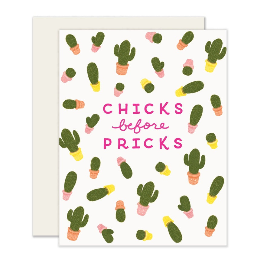 Card Chicks Before Pricks Cactus