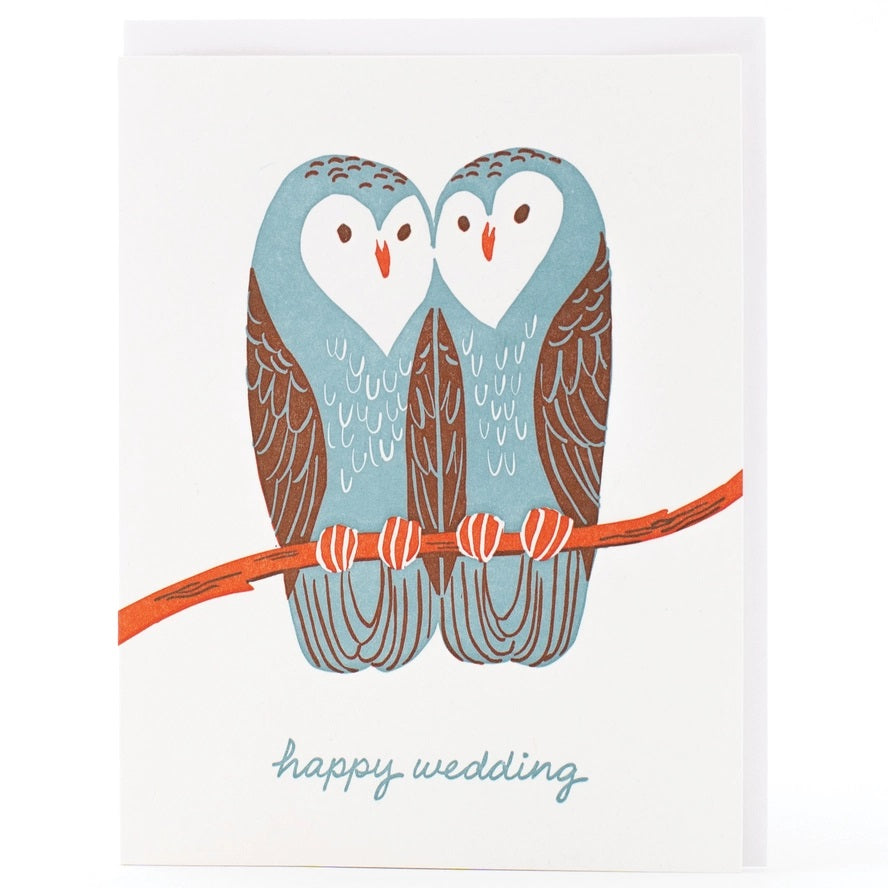 Card Loving Owls Wedding