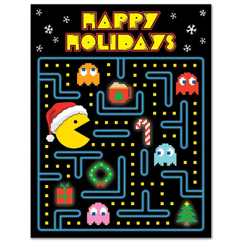 Card Pac-Man Happy Holidays