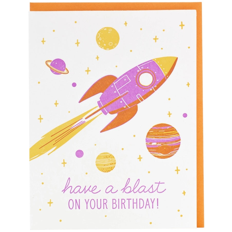 Card Rocket Ship Birthday
