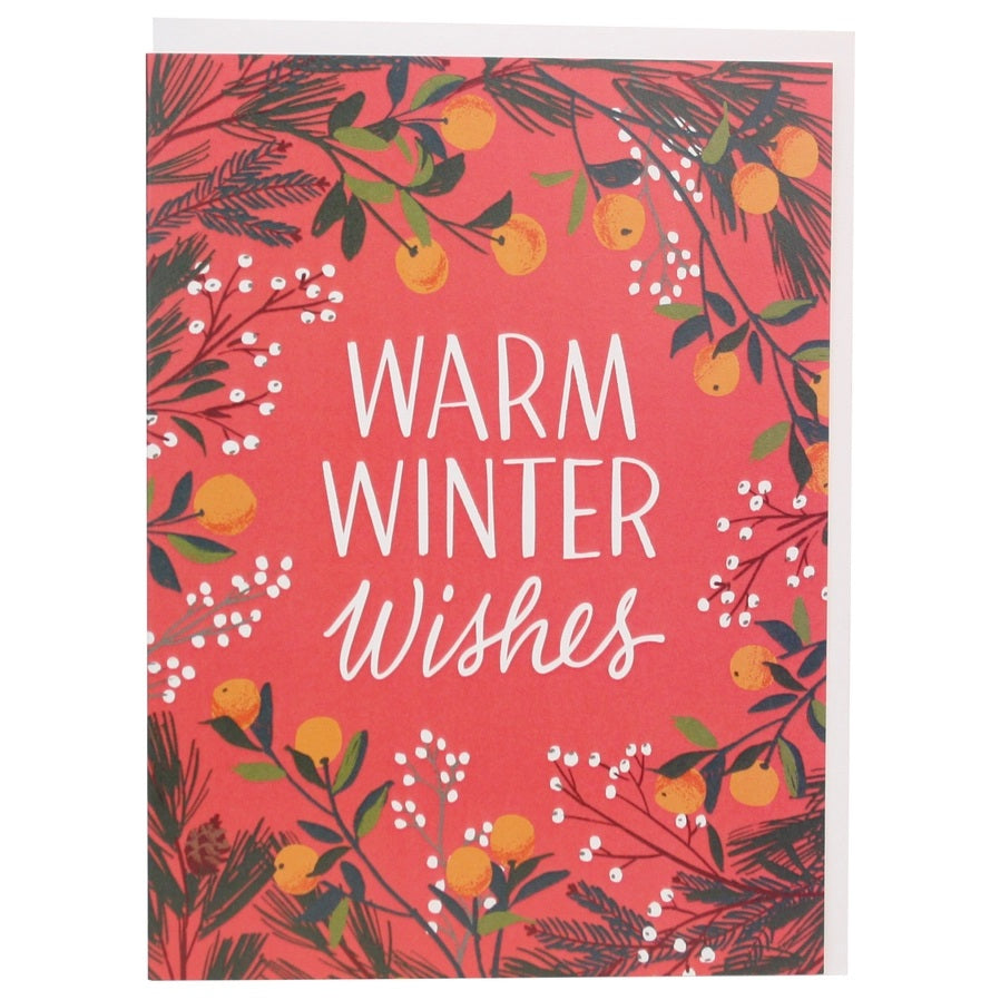 Card Warm Winter Wishes Clementines Christmas