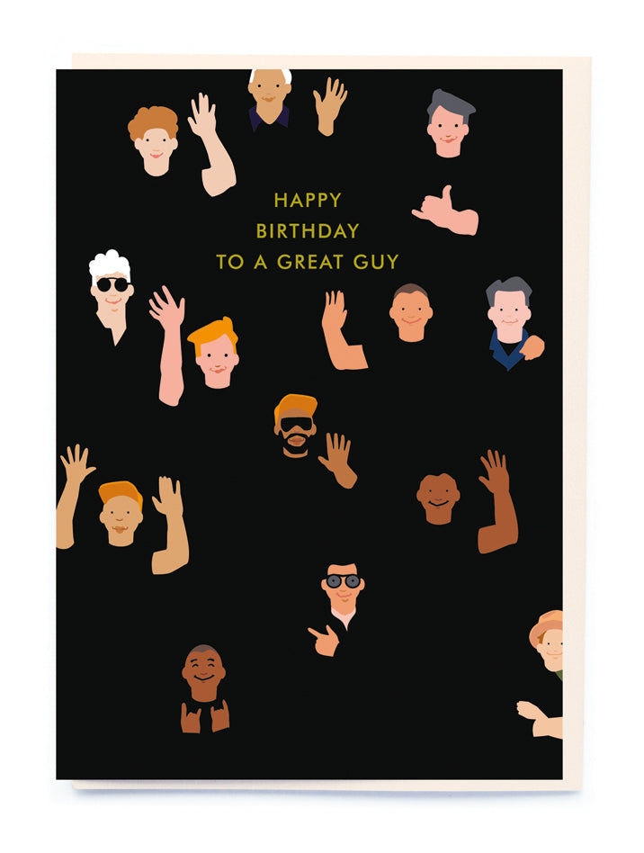 Card Waving Guy Great Guy Birthday
