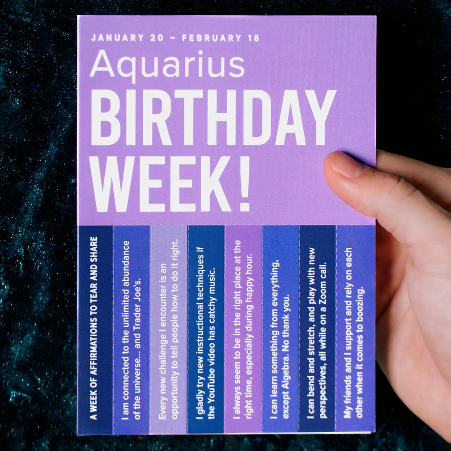 Card Aquarius Birthday Week Zodiac