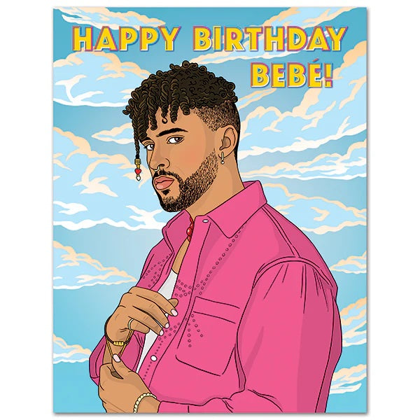 Card Bad Bunny Happy Birthday Bebe
