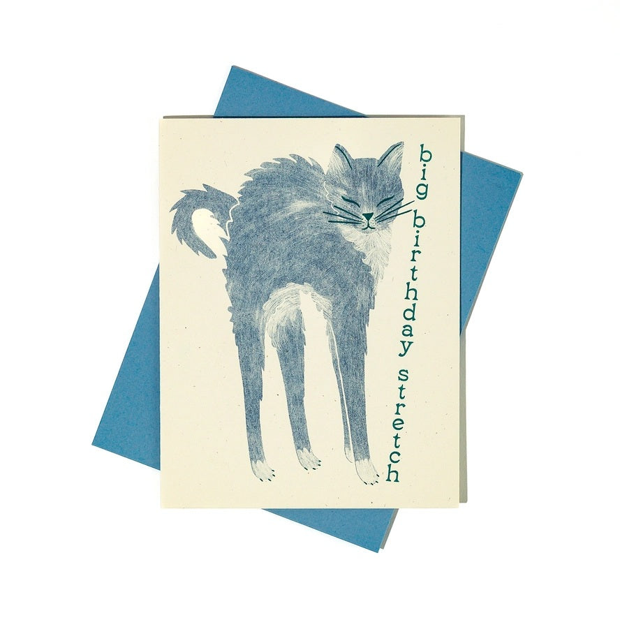 Card Big Birthday Stretch Cat