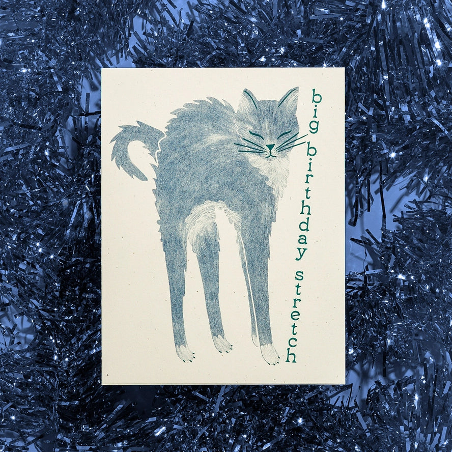 Card Big Birthday Stretch Cat