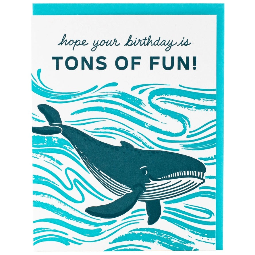 Card Blue Whale Birthday
