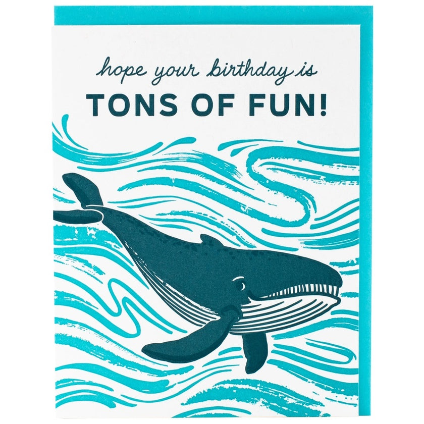 Card Blue Whale Birthday