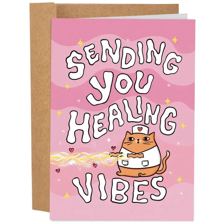 Card Cat Sending You Healing Vibes