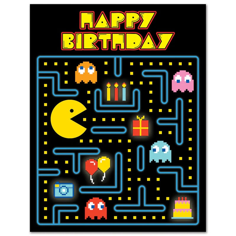 Card Pac-Man Happy Birthday