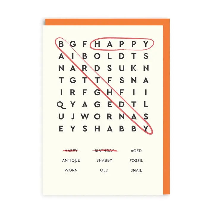 Card Word Search Birthday