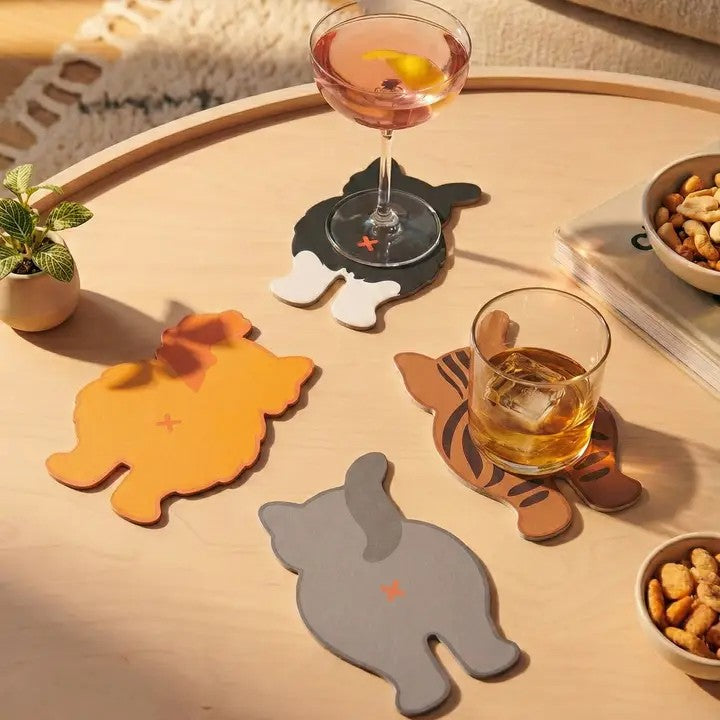 Cat Bum Coaster Set