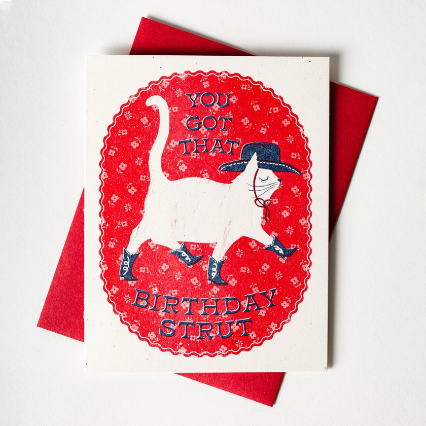 Card Cat Strut Birthday