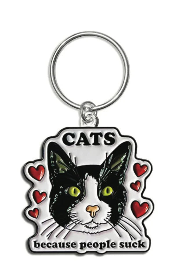 Cats Because People Suck Keychain