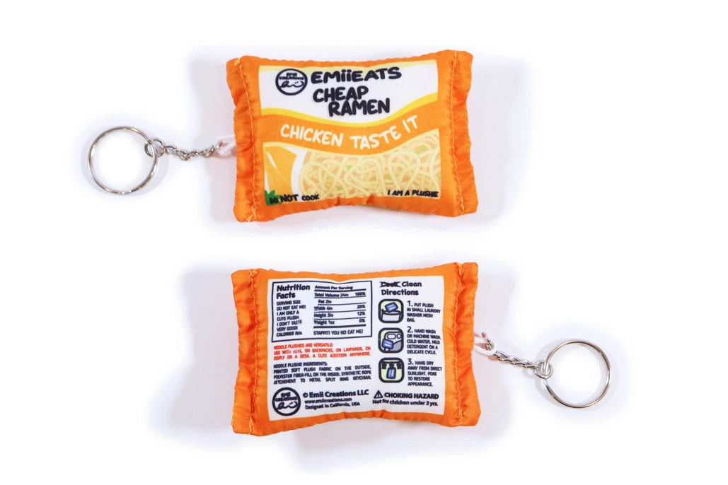 Chicken Ramen Noodle Plush Keychain