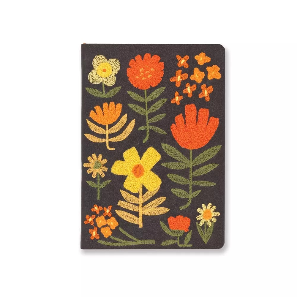 Chunky Flowers Embroidered Journal