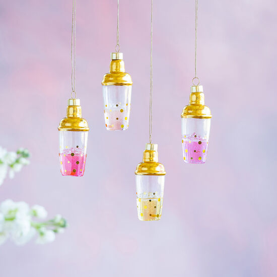 Cocktail Shaker Glass Assorted Ornament