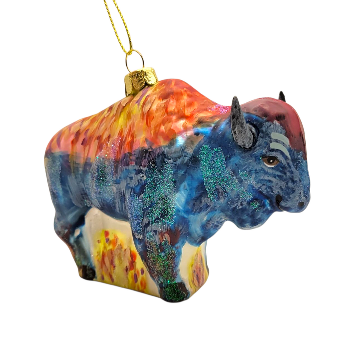 Colorful Glass Bison Ornament