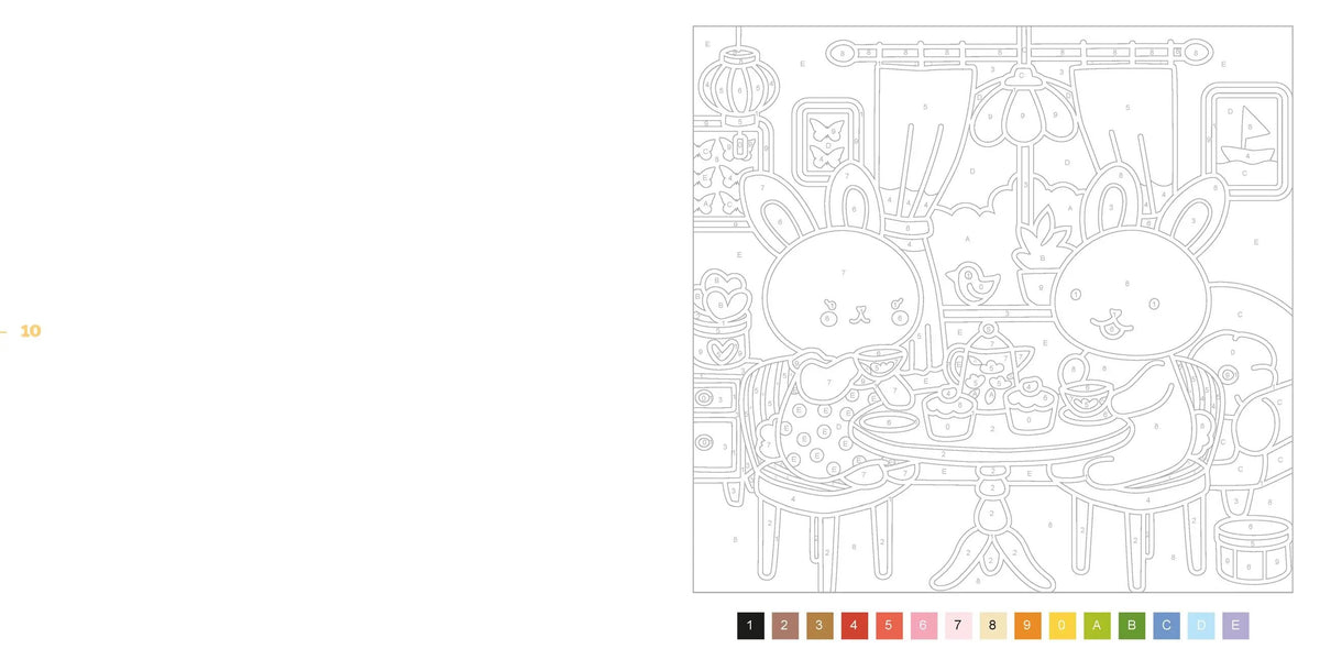 Cozy-By-Number Coloring Book