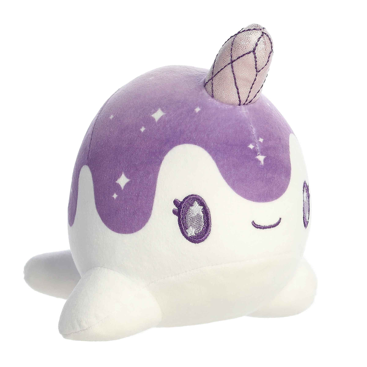 Crystal Amethyst Nomwhal Plush 7" Tasty Peach