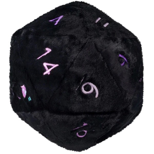 D20 Black Dice Plush 12"