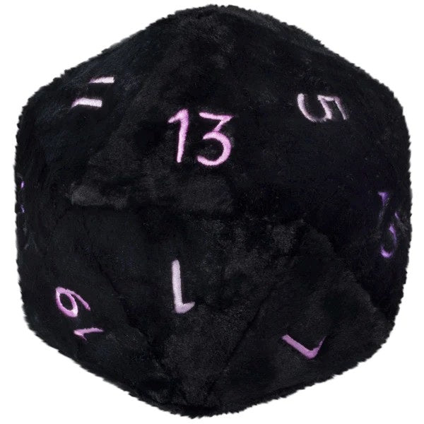 D20 Black Dice Plush 12"
