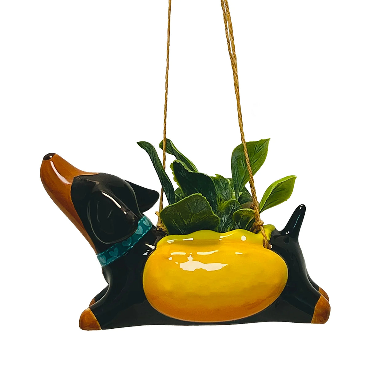 Dachshund Hot Dog Hanging Planter Assorted