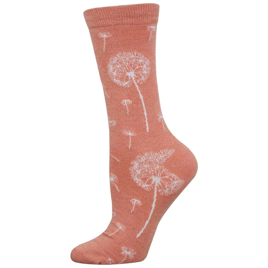 Dandelion Dreams Women's Bamboo Socks Peach