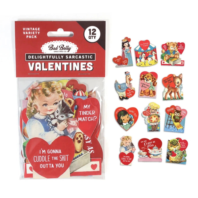 Delightfully Sarcastic Valentines Set Of 12 Card Pack
