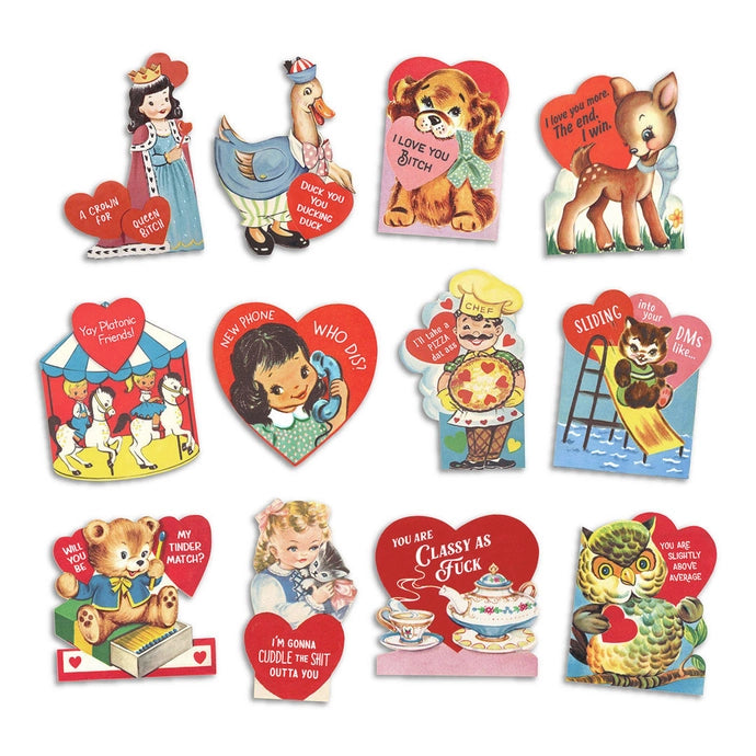 Delightfully Sarcastic Valentines Set Of 12 Card Pack