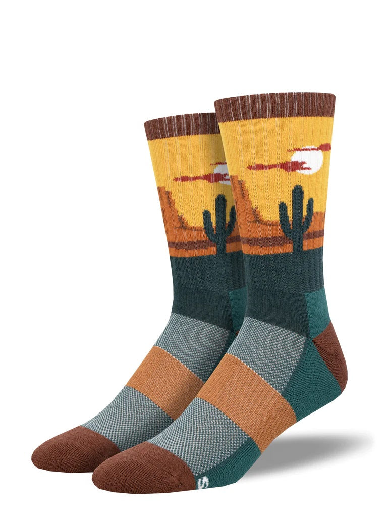 Desert Plains Men's Wool Crew Socks Yellow