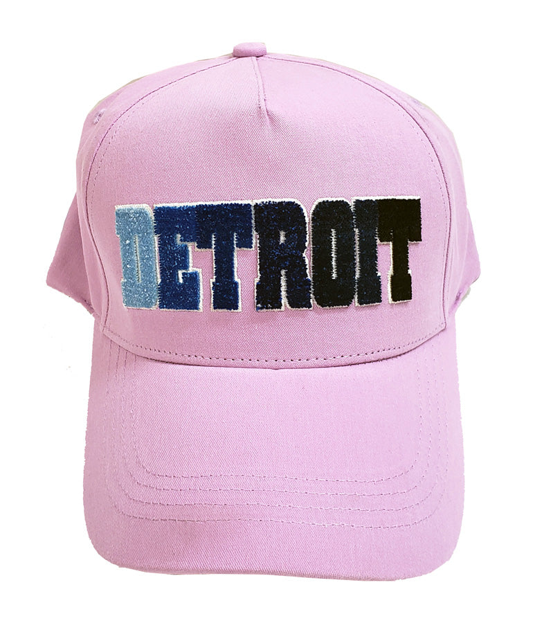 Detroit Embroidery Baseball Cap Purple