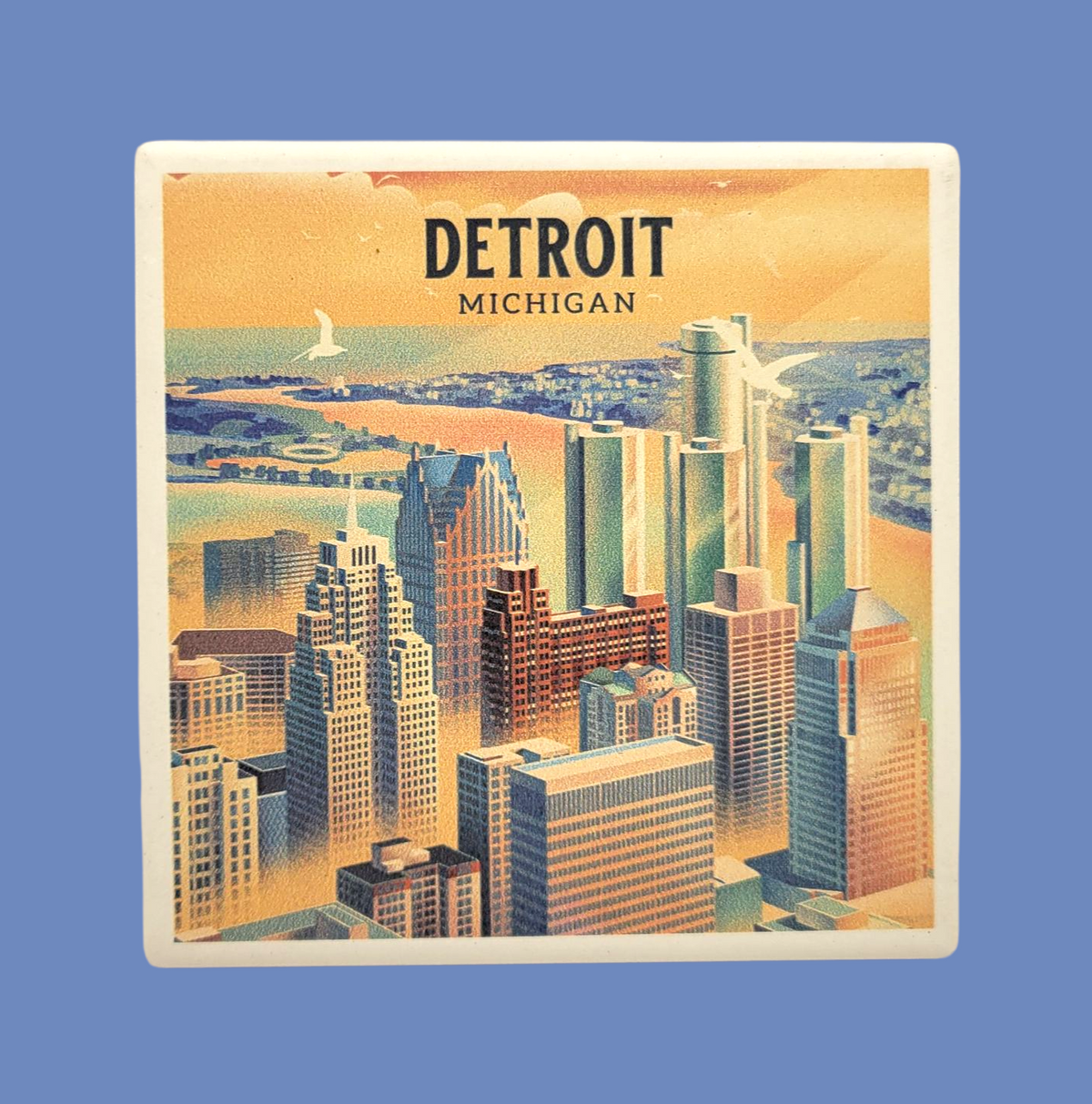 Detroit Lithograph City Coaster