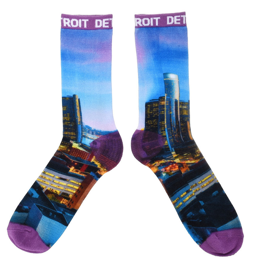 Detroit Skyline Photo Socks