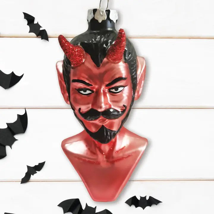 Devil Head Glass Ornament
