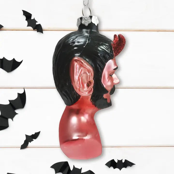 Devil Head Glass Ornament