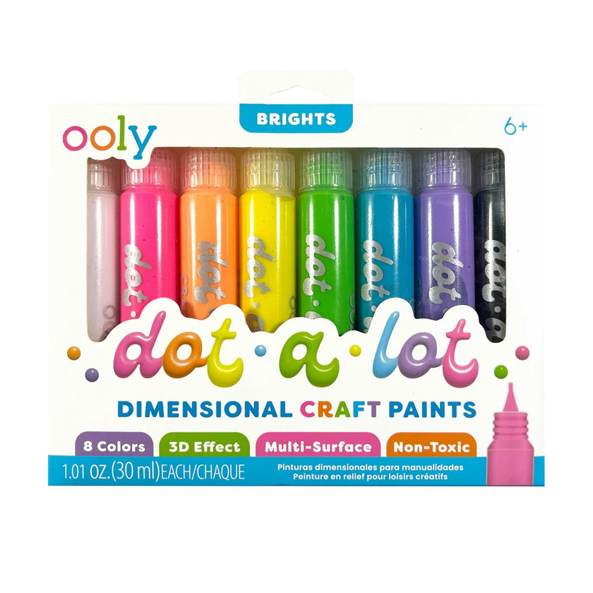 Dot A Lot 3 Dimensional Craft Paint Bright Set Of 8